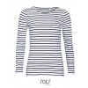 Women`s Long Sleeve Striped T-Shirt Marine  G_L01403