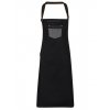 Division Waxed Look Denim Bib Apron With Faux Leather  G_PW136