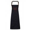 Division Waxed Look Denim Bib Apron With Faux Leather  G_PW136