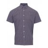 Men`s Microcheck (Gingham) Short Sleeve Shirt Cotton  G_PW221