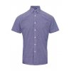 Men`s Microcheck (Gingham) Short Sleeve Shirt Cotton  G_PW221