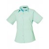 Ladies` Poplin Short Sleeve Blouse  G_PW302