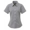 Ladies` Microcheck (Gingham) Short Sleeve Shirt Cotton  G_PW321