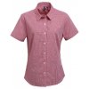 Ladies` Microcheck (Gingham) Short Sleeve Shirt Cotton  G_PW321