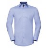 Men`s Long Sleeve Tailored Contrast Herringbone Shirt   G_Z964