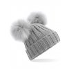 Faux Fur Double Pop Pom Beanie  G_CB414