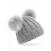 Infant Faux Fur Double Pom Pom Beanie  G_CB414A