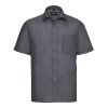 Pánská popelínová košile s krátkým rukávem z polybavlny se snadnou údržbou (Barva Black, Velikost S (37/38))