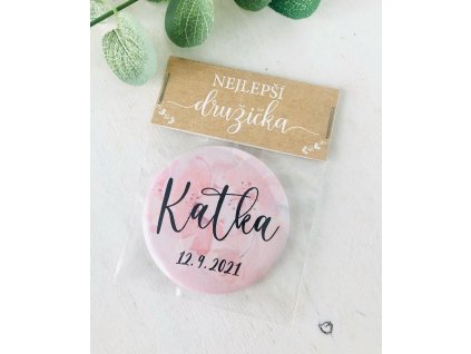 zrcátko jednoduché růžové 2