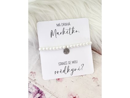 Perličkový náramek s gravírovaným jménem