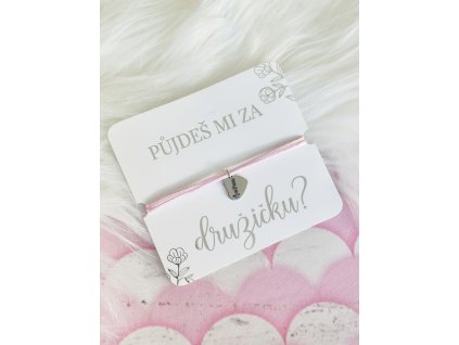 Šňůrkový náramek se jménem pro svědkyně/družičky - ocel
