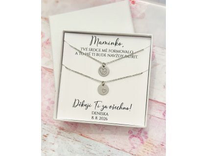 set náhrdelníků pro maminku a nevěstu - Srdce