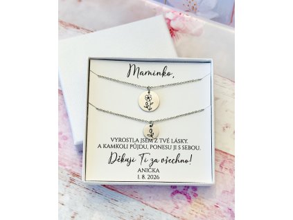 Set náhrdelníků pro maminku a nevěstu - Květina