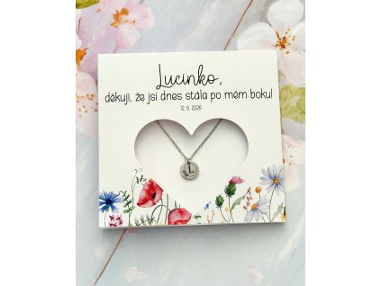 Náhrdelník s gravírovaným písmenem - ocel