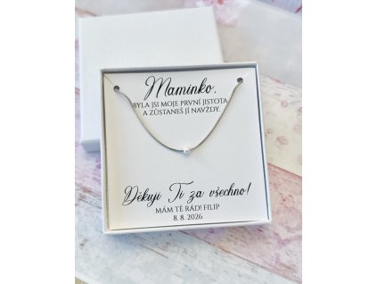 Náhrdelník "hádek" s perličkou - ocel