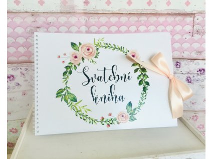 svatební kniha v meruňkové barvě