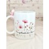 Hrnek s květinovým potiskem žádost pro svědkyni/družičky růžová
