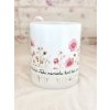 Hrnek s květinovým potiskem žádost pro svědkyni/družičky růžová