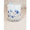 Hrnek s květinovým potiskem žádost pro svědkyni/družičky modrá