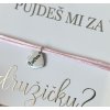 Šňůrkový náramek se jménem pro svědkyně/družičky - ocel