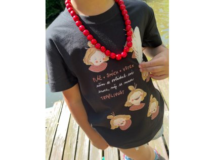 Tričko dětské-Trpělivost-děvče-černé