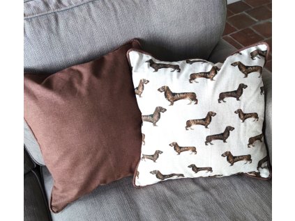 Polštář s jezevčíky DUO limitovaná edice  40 x 40 cm