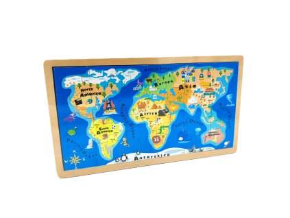 Puzzle jednoduchá velká mapa světa