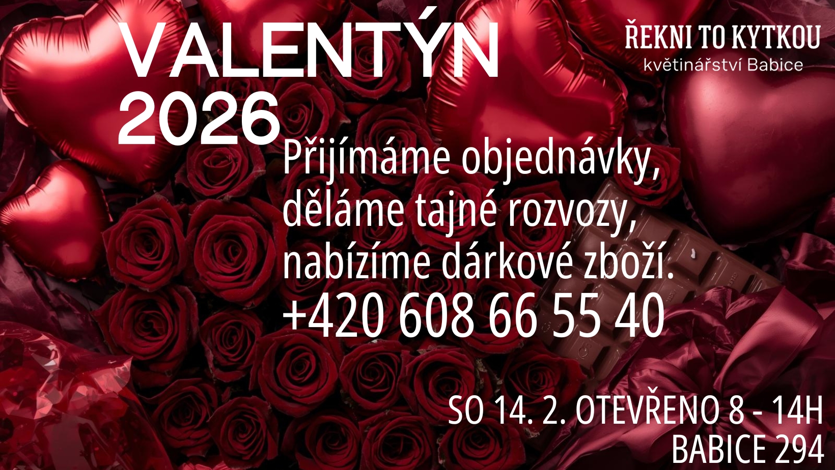 Originální dárek na Valentýna 2026: tajný rozvoz květin z Babic u Uherského Hradiště