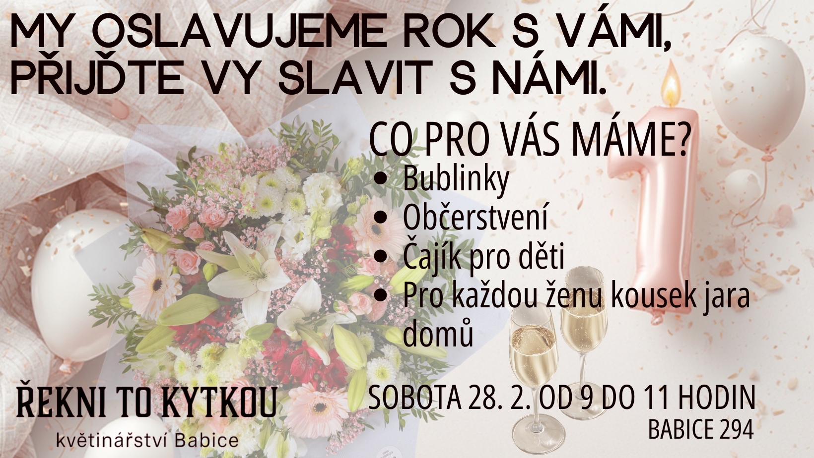 Oslavte první narozeniny s květinářstvím z Babic