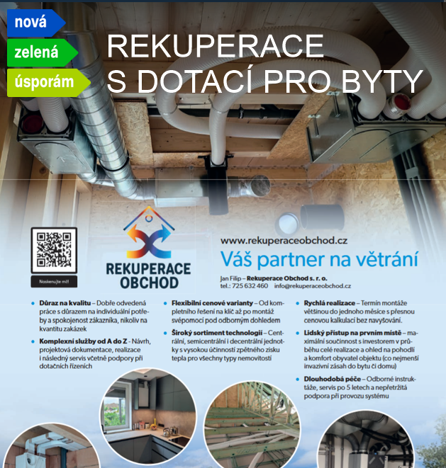 REKUPERACE DO BYTU - VÝHODNĚ S DOTACÍ "Nová zelená úsporám"