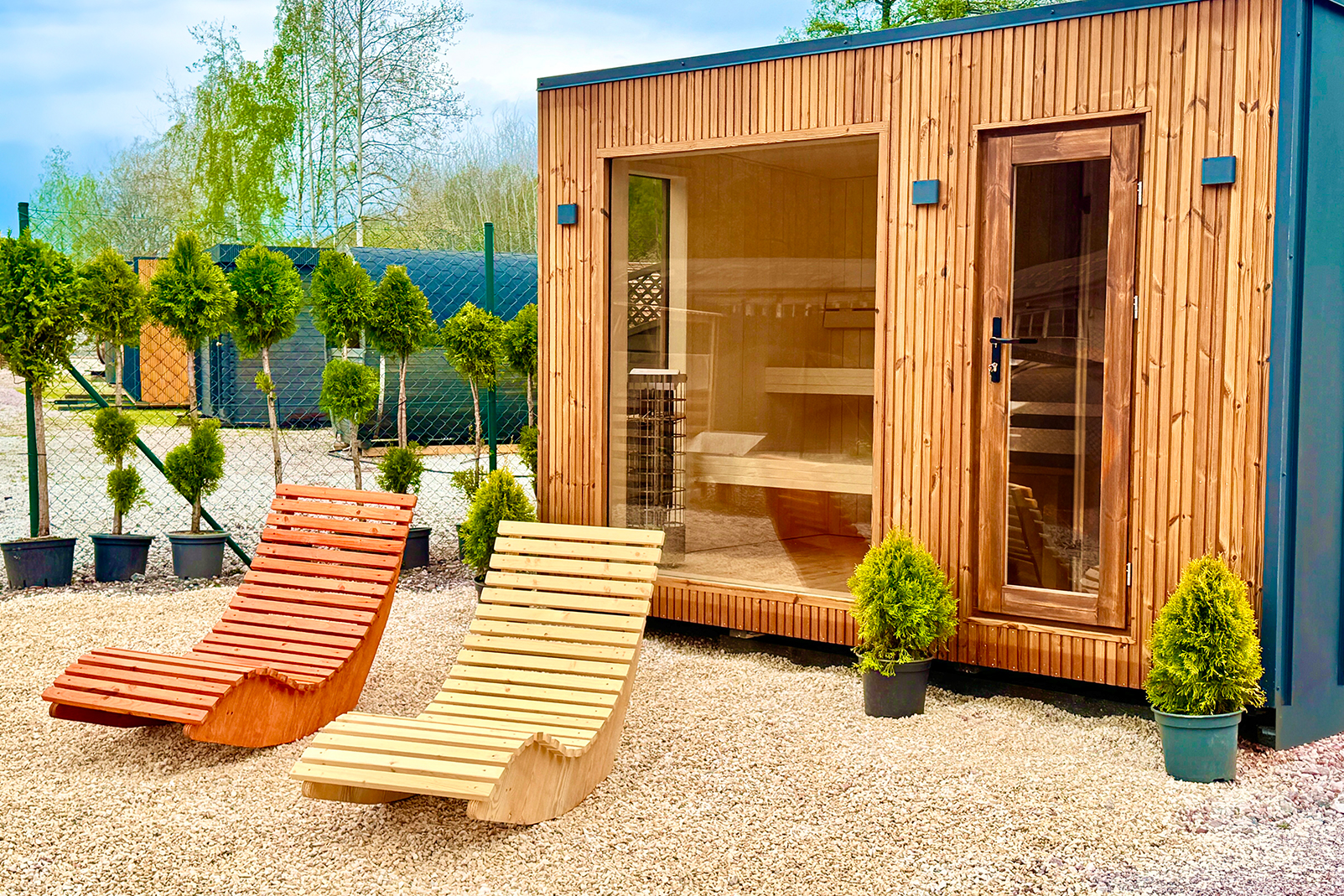  Zatreplená sauna premium s lehátky 