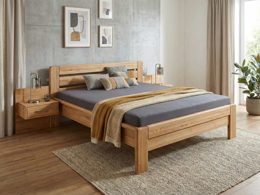 Masivní postele z buku a dubu od českého výrobce HP nábytek