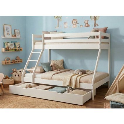 Patrová postel pro 3 Mike - bílá