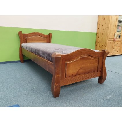 Postel Ludvík - 120x200 cm (Laťkový rošt Laťkový rošt / 120x200 cm - 14 lamel, Moření postele Moření postele / borovice)