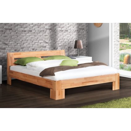 Postel z masivu buk GRANITA - 180x200 (Laťkový rošt Laťkový rošt / 90x200 cm 2 ks - 14 lamel)