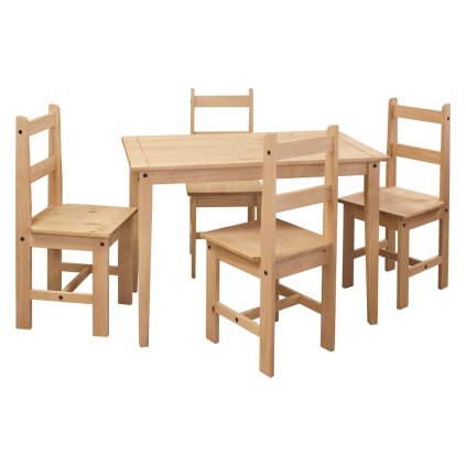 Stůl + 4 židle Cora 2 - masiv borovice