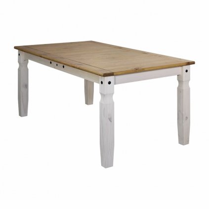 Bílý jídelní stůl Cora 178x92 - masiv borovice