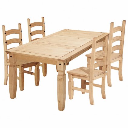 Jídelní stůl + 4 židle Cora 152 - masiv borovice