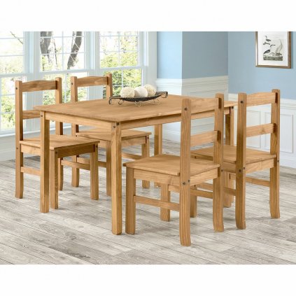 Jídelní stůl + 4 židle Cora 100 - masiv borovice