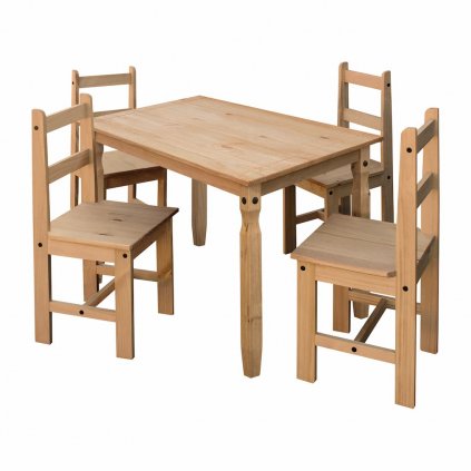 Jídelní stůl + 4 židle Cora 118 - masiv borovice