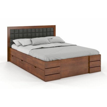 Buková zvýšená postel s úložným prostorem Gotland Drawers