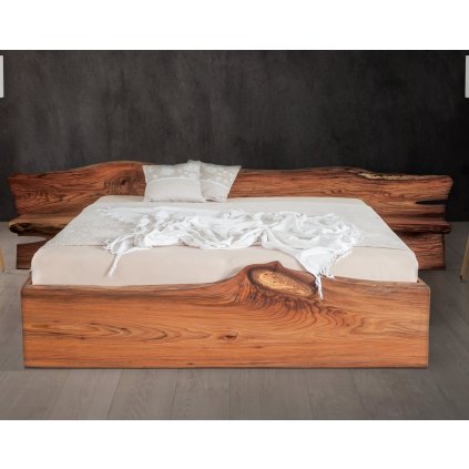 Manželská masivní postel Elba s úložným prostorem