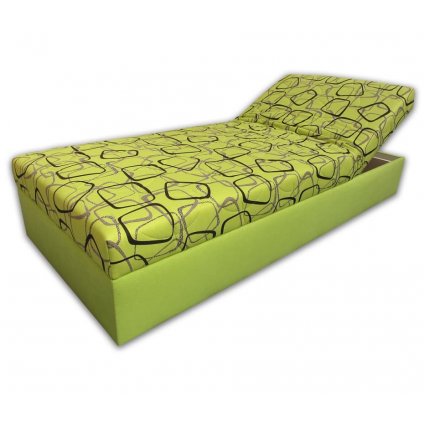 Zvýšená čalouněná postel Alex - zelená