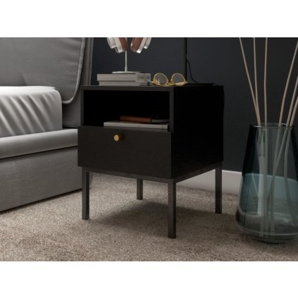 Moderní noční stolek Lanzzi - černý