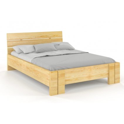 Zvýšená postel z masivu Arhus 200x220 - high long (Laťkový rošt Laťkový rošt / 100x220 cm 2 ks - 15 lamel ZDARMA, Moření vis. Moření vis. / Bílá)