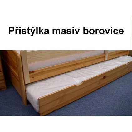 Přistýlka masiv borovice (Laťkový rošt Laťkový rošt / 90x200 cm, Moření úp. Moření úp. / Bílá barva)