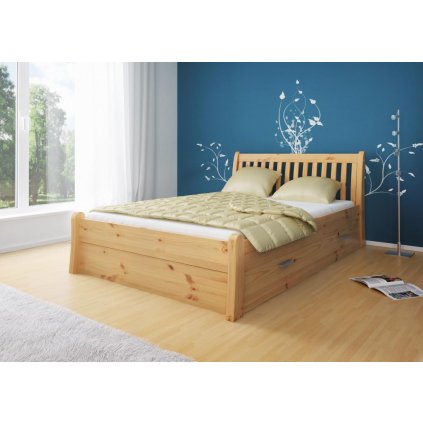 Postel s úložným prostorem MASSA 180x200 cm - masiv borovice