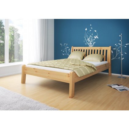 Manželská postel MASSA 180x200 cm - masiv borovice (Laťkový rošt Laťkový rošt / 90x200 cm 2 ks - 14 lamel)