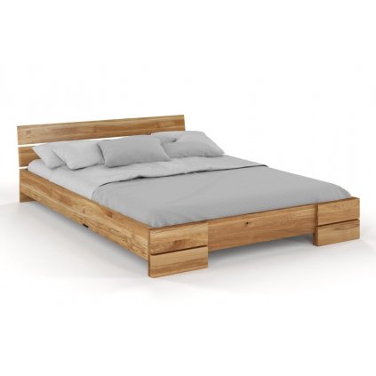 Dubová postel Sandemo - bezbarvý lak