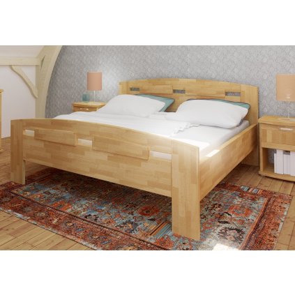 Manželská buková postel Megan Supra - 180x200cm (Rozměr 180x200, Moření HP Antracit)